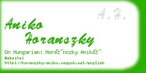 aniko horanszky business card